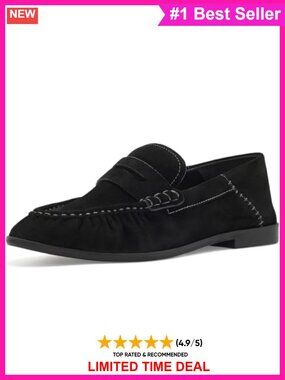 Suede Penny Loafers Slip On Moc Toe Business Casual Shoes